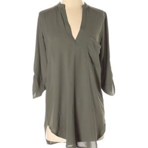 Army Green Lightweight 3/4 Sleeve Blouse